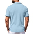 thumbnail image 3 of Men's Waffle Polo Shirts Casual Short Sleeve Button Down Shirts Knit Classic Golf Polo Shirts for Daily Wear, 3 of 4