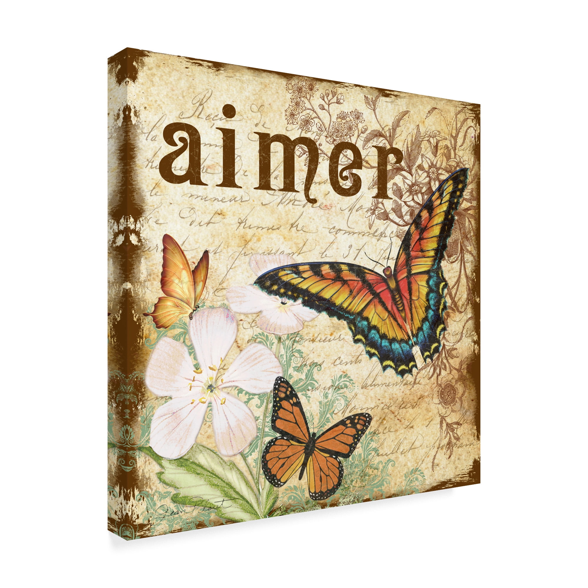 Trademark Fine Art 'Inspirational Butterflies' Canvas Art by Jean Plout