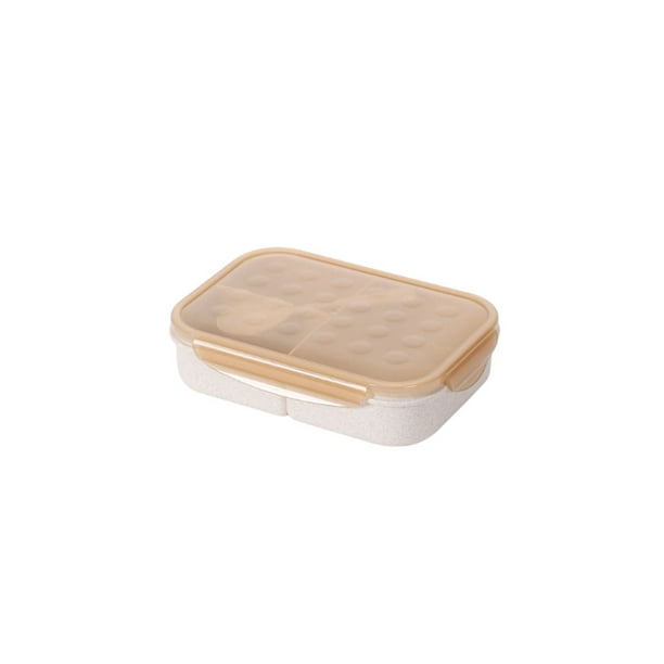 Fiambrera portátil, contenedor de almacenamiento de aislamiento de alimentos de paja de trigo, cajas de horno microondas Bento para viajes, Organizadores de utensilios de cocina amarillo con cuchara Toystoory HA065989-01