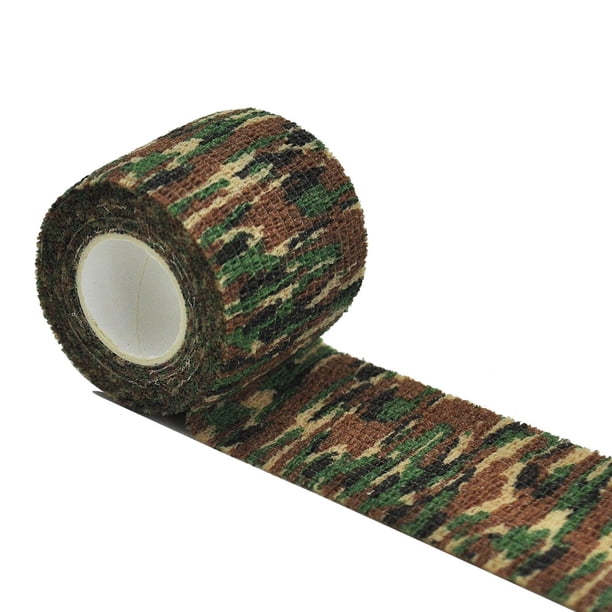 Cinta elástica para envolver, cinta adhesiva militar para caza al aire libre, cinta Stealth de camuflaje, envoltura impermeable, vendaje elástico autoadhesivo duradero Tan Jianjun unisex