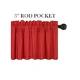 thumbnail image 3 of Juego de 3 cortinas opacas para cocina, color rojo K4, con bolsillo para barra, para baño, ventana corta. Incluye dos (2) paneles de lino + una (1) cenefa a juego., 3 of 5