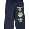 thumbnail image 2 of The Mandalorian Baby Grogu Men's Navy Blue Drawstring Sleep Pants-Small, 2 of 5