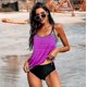 thumbnail image 1 of Trajes de baño de verano para mujer Trajes de baño tankini a rayas de color sólido con pantalones cortos Trajes de baño, 1 of 2