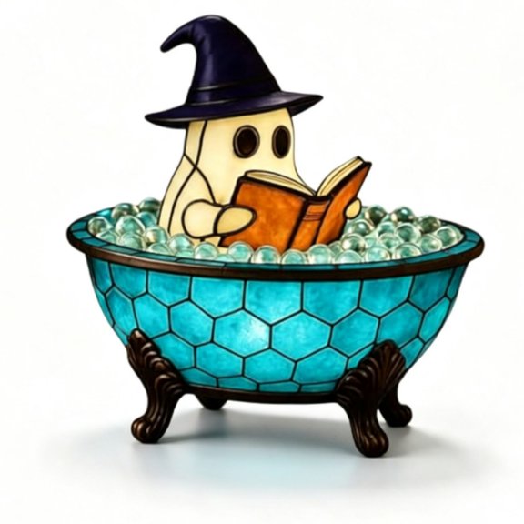 Halloween Ghost Bubble Bath Lamp, for Indoor Readers & Book Lover Desk Home | Cute Bathtub Ghost Night Lights for Halloween Decor, Reading Books Nightlight, Halloween Decorations