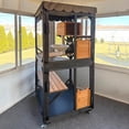 thumbnail image 4 of BUTINGLALE Cat House Outdoor Catio on Wheels 70.9" Cat Enclosure Perfect for 3-5 Cats,Waterproof Cover Kitty Shelter, 4 of 8