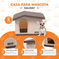 thumbnail image 2 of Casa para Mascota Poli Pets Galway Café 60 cm para Razas Chicas Resistente con Ventilación y Piso Elevado, 2 of 8