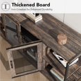 thumbnail image 6 of Farmhouse TV Stand for 65" TVs, Rustic Wood Entertainment Center with Storage Cabinet and 2 Mesh Doors, Vintage Media Console for Living Room, Bedroom, Dark Oak, 6 of 8