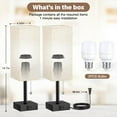 thumbnail image 5 of LUFF Table Lamps for Bedroom Set of 2 ，Bedside Small Lamps with 3 Way Dimmable Rocker Switch, Minimalist Night Stand Light Lamp with Square Fabric Shade for Living Room, Desk, LED Bulb included, 5 of 7
