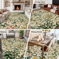thumbnail image 5 of 5'x8' Area Rugs, Green Botanical Indoor Outdoor Area Rug for Living Room Bedroom, Vintage Plant Flowers Garden Leaf Motifs Washable Bathroom Rugs Kitchen Floor Carpet Mats Home Decor Aesthetic, 5 of 8