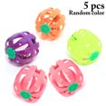 thumbnail image 1 of 5PCS Cat Bell Toy Hollow out Pumpkin Shaped Kitten Ball Toy Cat Interactive Toy, 1 of 10