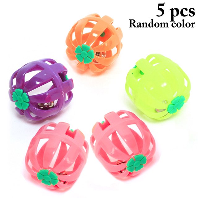 5PCS Cat Bell Toy Hollow out Pumpkin Shaped Kitten Ball Toy Cat Interactive Toy