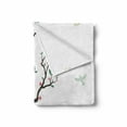 thumbnail image 2 of Love Soft Flannel Fleece Blanket, Retro Birds on the Tree Branch Serenade Nostalgic Partners Ceremony Love Romance, Cozy Plush for Indoor and Outdoor Use, 60" x 80", Green Pink Brown, by Ambesonne, 2 of 6