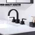 thumbnail image 5 of Matte Black Bathroom Faucet, Black Faucet Bathroom 3 Hole 8inch Widespread Waterfall 2 Handle Black Faucets Bathroom Sink Vanity Faucet with Pop Up Drain and Supply Lines, 5 of 13