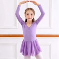 thumbnail image 6 of Gyratedream Toddler Girls Long Sleeve Sparkle Ballet Skirted Leotard Dance Dress Skirt Gymnastic Ballerina Outfit, 6 of 7