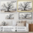 thumbnail image 4 of Designart "Grey Tree Silent " Floral Floater Framed Canvas Wall Art, 4 of 7