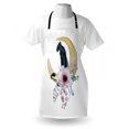 thumbnail image 4 of Panther Apron, Painting of a Black Silhouette on a Moon Shape with Flowers Anemones Wild Theme, Unisex Kitchen Bib with Adjustable Neck for Cooking Gardening, Adult Size, Multicolor, by Ambesonne, 4 of 4