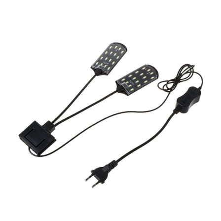 LED Aquarium Light Clip On for Fish for Lamp Two Lights in Design Total 32 Beads 10W Lighting for Planted