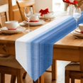 thumbnail image 2 of Blue White Ombre Table Runner Linen Burlap Table Runner 70 Inches Long Modern Abstract Striped Lines Art Dresser Scarves for Kitchen Island Coffee Dining Party Wedding Banquet Holiday Decor 13"x70", 2 of 8