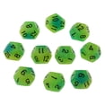 thumbnail image 1 of Esquina forma forma dados punteados D12 piezas para regalos de bloques de construcción para niños azul Yotijar Juego de dados de 12 caras, 1 of 10