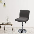 thumbnail image 3 of Polyester Chairs Cover Removable Washable Stool Protectors Short Back Stool Slipcover Case Dark Gray, 3 of 9