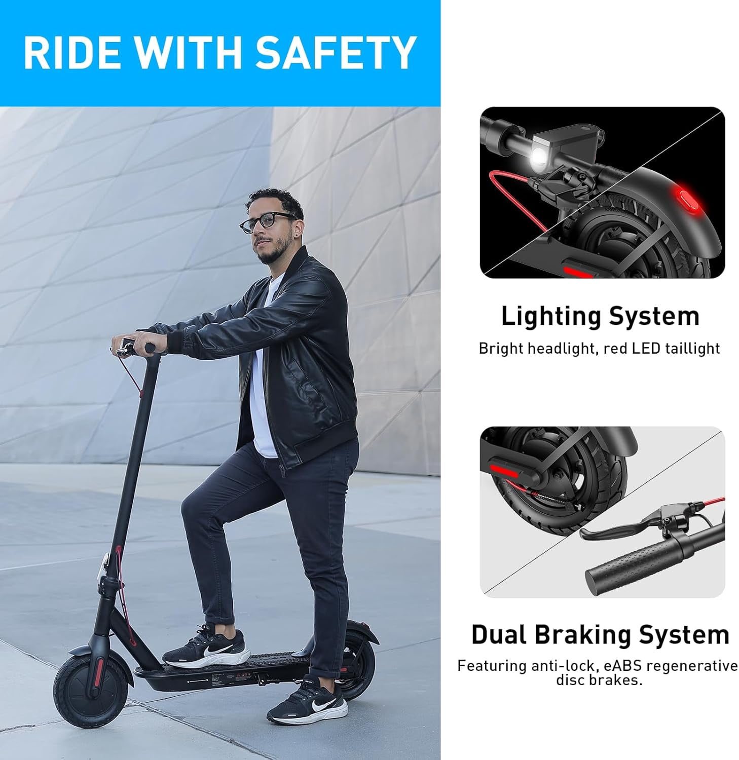 CYBERGOING S2 SE Electric Scooter, 19 MPH, 17 Miles Range, 350W Motor Adults Commuting Scooters, 10" Tires Folding E-Scooter with Dual Braking System for Adults and Teens