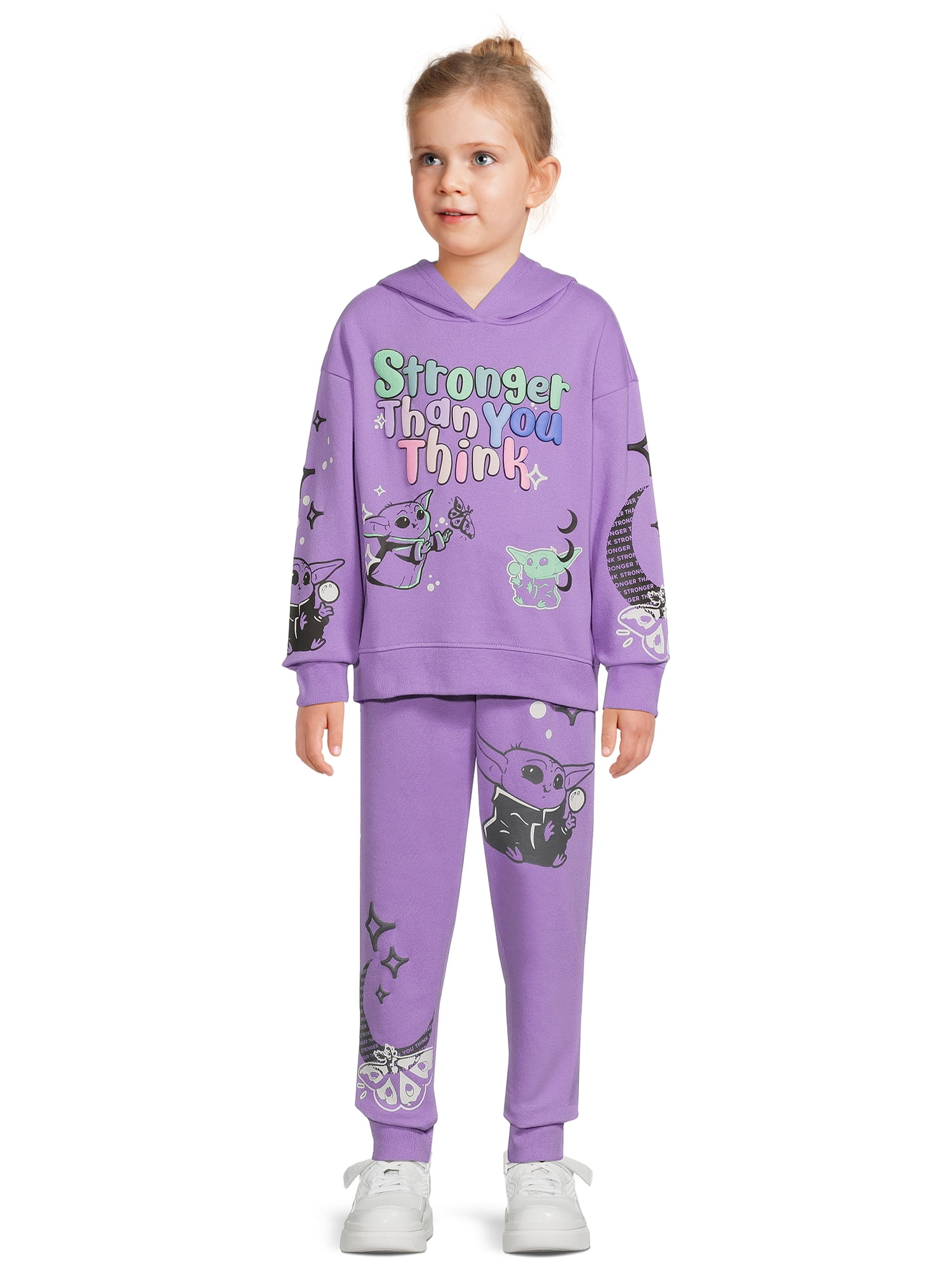 Baby Yoda Girls Graphic Hoodie and Jogger Outfit Set, 2-Piece, Sizes 4-16
