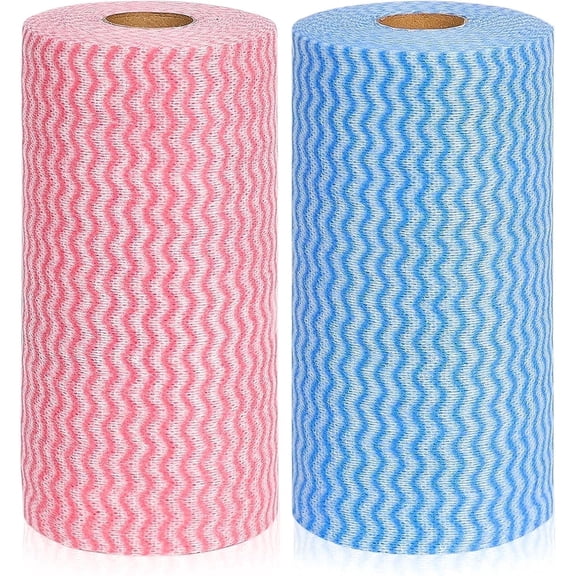 Reusable Household & Kitchen Wipes, Disposable Cleaning Cloths, Wash Rags in 2 Rolls of 80 Sheets (8*3in)