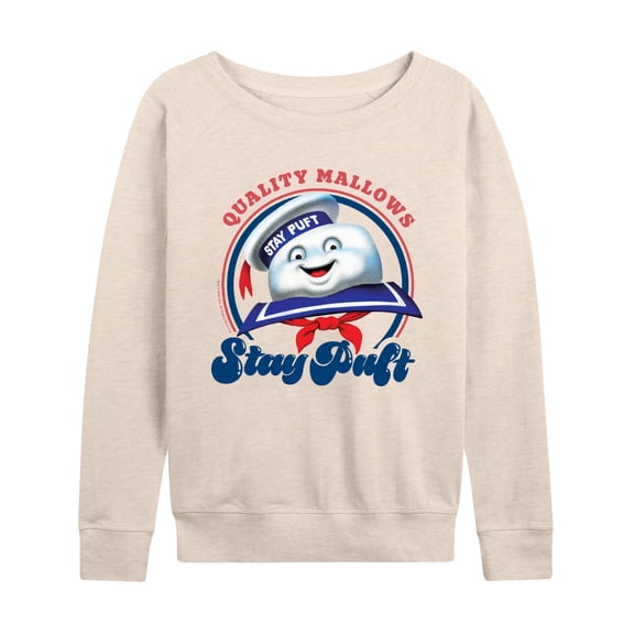 Ghostbusters - Stay Puft Quality Lightweight French Terry Wide Neck Long Sleeve Graphic Shirt