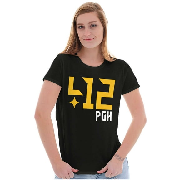 412 Pittsburgh Pennsylvania Area Code Womens Slim Fit Graphic Tee Brisco Brands S