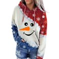 thumbnail image 4 of Women's Snowman Contrast Color Long Sleeve Tie-Dye Hoodie Cartoon Print Hooded Sweatshirt New, 4 of 5