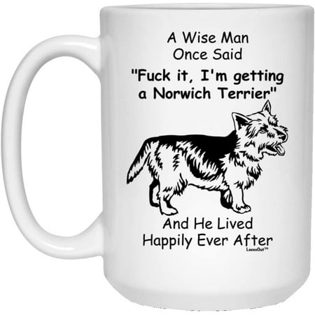 

Funny Norwich Terrier Gifts For Men Christmas 2022 Gifts White Coffee Mug 15oz