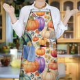 thumbnail image 5 of Fall Pumpkins and Leaves Pattern Apron-Garden Aprons for Women with Pockets-Cotton Linen Waterproof Kitchen Cooking Gardening Aprons Adjustable for Kitchen,Cooking,BBQ and Salon 33"x27", 5 of 7