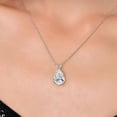 thumbnail image 2 of Gem Stone King 14K White Gold IGI Certified White Lab Grown Diamond Teardrop Pendant Necklace for Women | 3.00 Cttw | D-E Color | VS1-VS2 Clarity | Pear Shape 12X8MM | With 18 inch Chain, 2 of 6