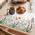 thumbnail image 3 of Spring Summer Placemats Set of 1, Wildflower Leaves Sage Green Leaf Botanical Non-Slip Place Mats Washable Table Mats for Kitchen Dining Table Decorations Indoor/Outdoor, 3 of 9