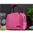 thumbnail image 2 of 2-pack Cooler Insulated Canvas Picnic Portable Striped Lunch Bag Storage Bag Unisex Thermal, 2 of 2
