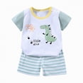 thumbnail image 4 of TOWED22 Toddler Baby Boy Clothes Summer Short Sleeve T Shirt and Shorts Cute Infant Baby Boy Outfits Clothing Set(White,3-4 Y), 4 of 4