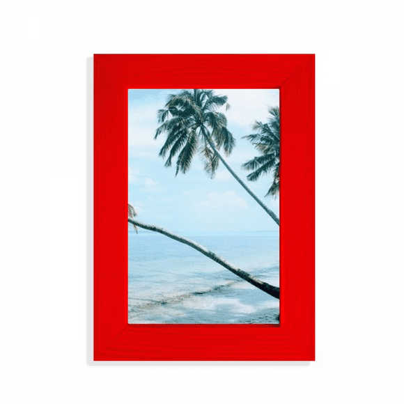 Ocean Beach Green Tree Picture Picture Display Art Red Photo Frame