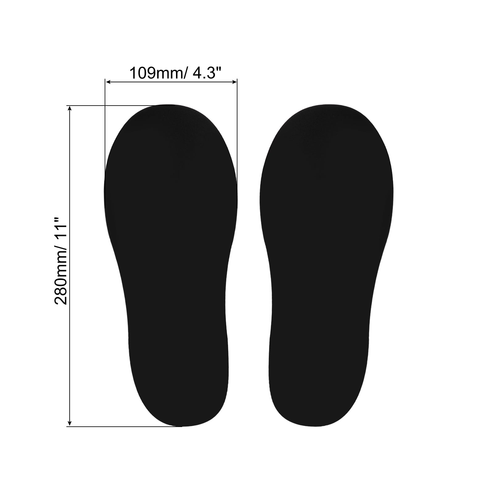 Unique Bargains Durable Footprint Sticker Shoes Floor Decal Sign Black 11x4.3"