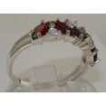 thumbnail image 3 of LBG British Made 10k White Gold Natural Garnet & Diamond Womens Eternity Ring - Size 11.75 - 33 size options, 3 of 5