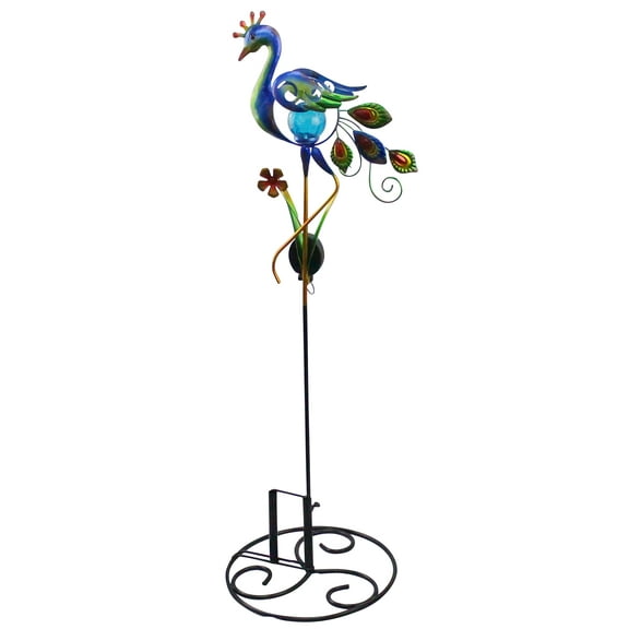 Red Carpet Studios 35423 LED Ball Garden Stake, Peacock