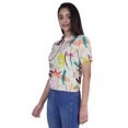 thumbnail image 2 of Moomaya Printed Short Top For Women Summer Casual Zip Collar Tee T-Shirts, 2 of 8