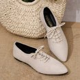thumbnail image 5 of hzomhy Womens Flat Loafers Round Toe Front Tie Low Heel for Casual Work Shopping and Everyday Wear, 5 of 8
