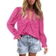 thumbnail image 1 of Blusa de Encaje con Cuello en V y Mangas Abullonadas para Mujer PRETTYGARDEN XXL, 1 of 6