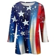 thumbnail image 4 of 250th Anniversary USA Shirt Women America 250 Shirt 3/4 Sleeve Patriotic Flag Print Tops 1776-2026 Tshirt Gifts 4th of July Tshirt, 4 of 4