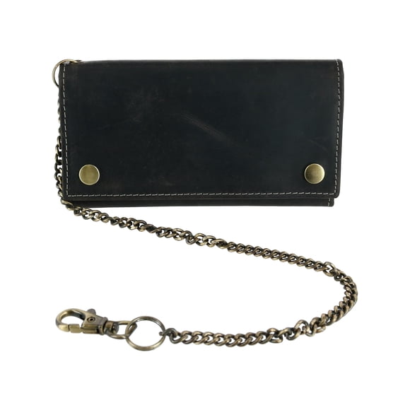 CTM® Hunter Leather Long Trifold Chain Wallet (Men's)