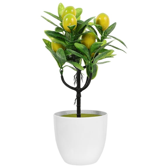 BESTOYARD 2Pack Faux Fruits Yellow Plastic Lemon Decorative Artificial Fruit Home Decor