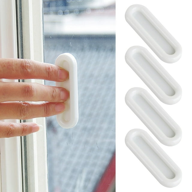 Iumwxz 4 Self-Stick Instant Cabinet Drawer Handle Helper Auxiliary Kitchen Cabinet Door Window Handle Sticker Convenient Opening Stick-On Handles home tool White Plastic up to 65% Off
