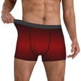 thumbnail image 2 of Kdxio Men's Boxer Briefs with Red Geometric Perforated Square Background Print - Comfortable and Breathable Underwear for Everyday Wear, 2 of 7