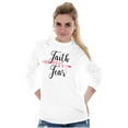 thumbnail image 4 of Breast Cancer Faith Over Fear Fight Women Plus Size Long Sleeve Graphic Tee Brisco Brands 3X, 4 of 5