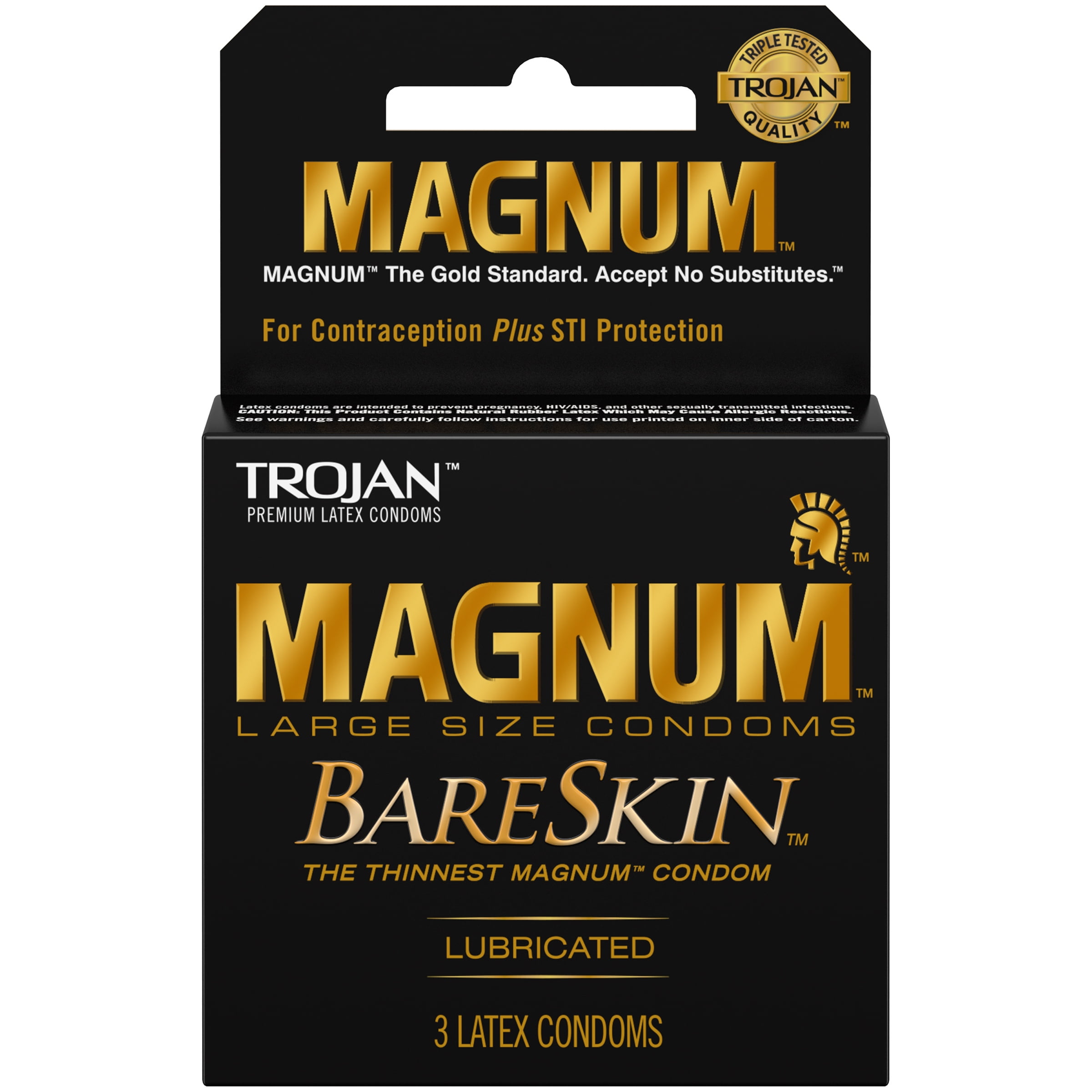 Trojan™ Magnum™ Bareskin™ Condom 3 ct Box.